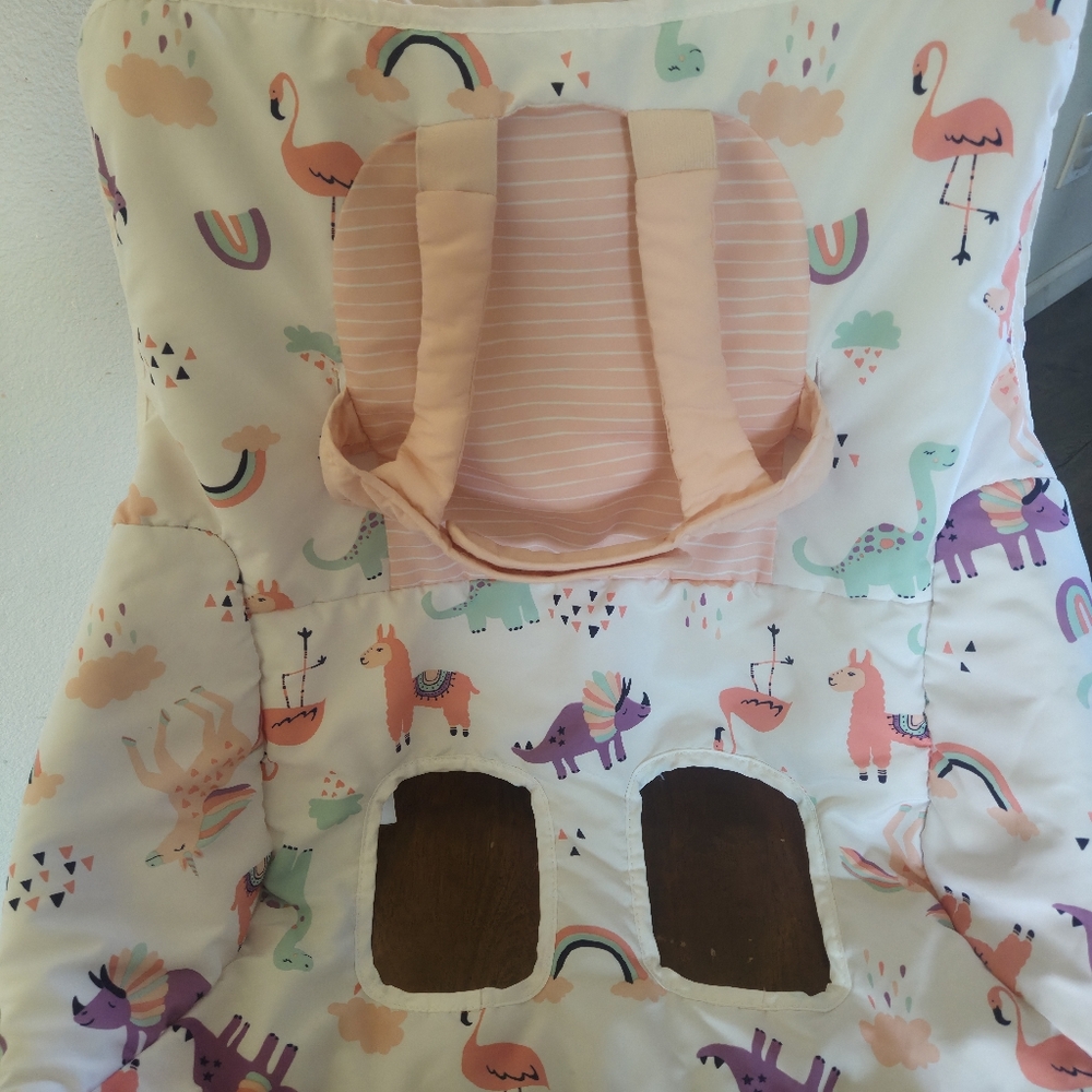 Kids Dinosaur and Flamingo Print Seat Cover